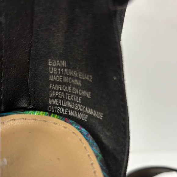 EUC! Black Green Blue Pink Ankle Strap Platform Wedge Heels - Picture 10 of 11